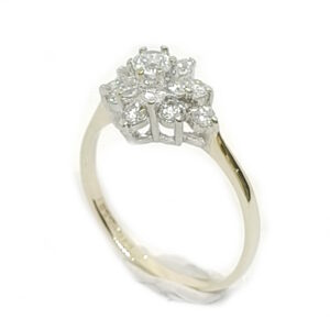 Cluster guldring 13x10mm