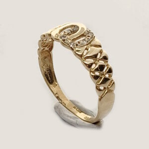 Hesteskoring med diamanter i 18 karat guld