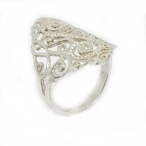 (1 stk.) CO₂ fri ②.Hand+: Filigran ring i sterling sølv