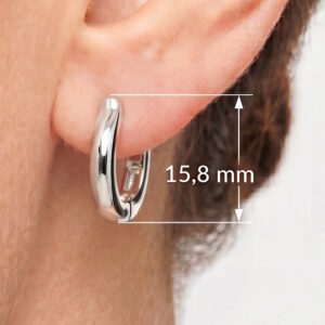Smukt designede hoops i rhodineret s&oslash;lv Rask Jewelry Denmark