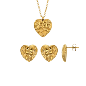 Smykkesæt med struktur hjerter
