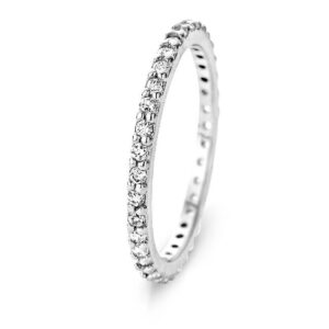 Alliance Ring i rhodineret sølv med 2mm hvide zirkonia