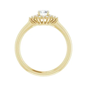 Super smuk forlovelsesring 0.45ct. i guld med 0.33ct. LG brillant centersten + 18 stk. små LG Diamanter