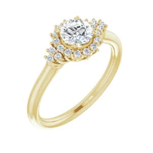 Super smuk forlovelsesring 0.66ct. i guld med 0.53ct. LG brillant centersten + 20 stk. små LG Diamanter