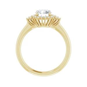 Super smuk forlovelsesring 1.2ct. i guld med 1.0ct. LG brillant centersten + 24 stk. små LG Diamanter