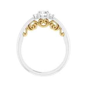 Smuk tofarvet guld forlovelsesring 0.38ct. LG Diamanter TW-VS