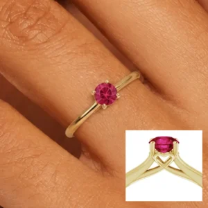 Solitairering med LG Rubin 0.25ct. 4,05mm Modelfoto2