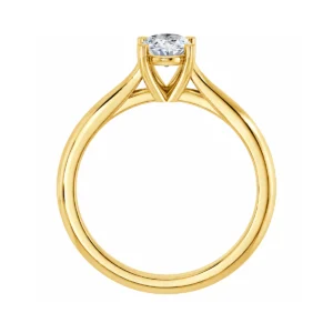 Solitaire ring 7x5mm oval sat med 4 hjerteprongs LG FG VS Diamant