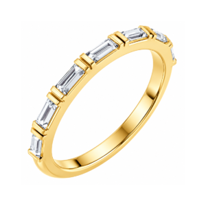 Jubilæumsring Alliance med 7stk.3,25x1,5mm Baguette LG-Diamanter i guld