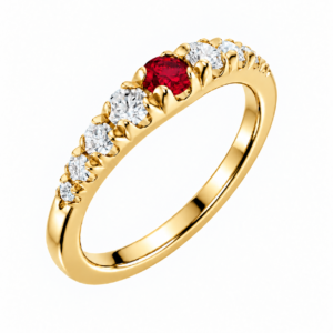 R-127503.113-Grace-Alliancering-i-guld-med-LG-Rubin-centersten-og-LG-Diamanter-TW-VS-i-forloeb-35-15mm-F1 Ai forbedret