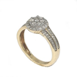 18 karat diamantring 61 diamanter 0,35ct. str. 50