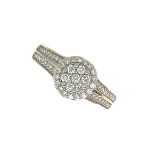 18 karat diamantring 61 diamanter 0,35ct. str. 50