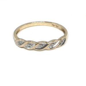 Alliancering 18 karat med 5 diamanter 0.015ct.