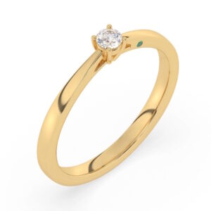 CO₂ fri: Solitaire Ring med 0.10 ct. LG Diamant i Guld