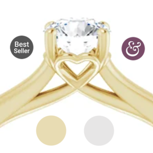 CO₂ fri Forlovelsesring med hjerte 0.27 ct. TW/VS LG Diamant