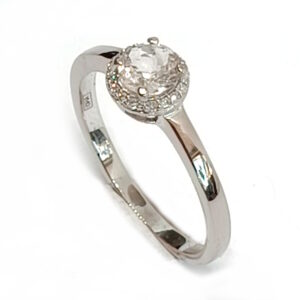 (1 stk.) CO₂ fri ②.Hand+: Roset ring med Morganit og 16 diamanter