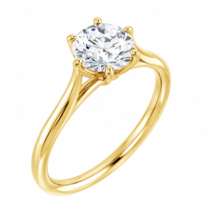 Super smuk forlovelsesring i guld med flot 1.0ct. LG TW/VS Diamant – CO₂ fri