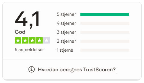 Læs RASK Jewelrys anmeldelser på Trustpilot: 4,1 af 5 baseret på 5 anmeldelser pr. 30. oktober 2026