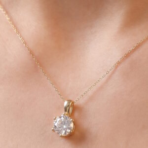 Solitaire vedhæng i guld med 1.0ct. LG Diamant